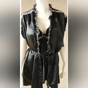 Black robe & chemise 2 piece set